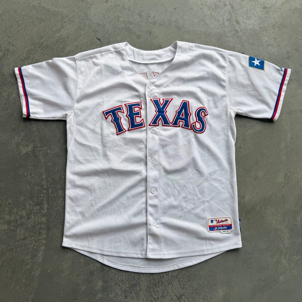Majestic Texas Rangers Nolan Ryan 34 Authentic Jersey White Mens Size 44